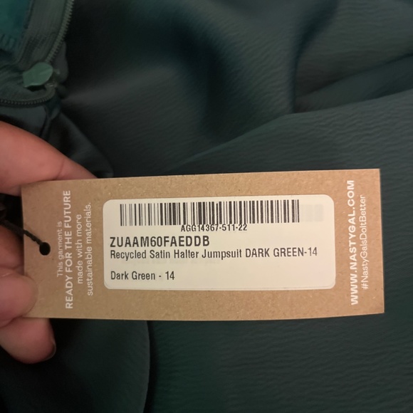 Recycled Satin Halter Jumpsuit - Picture 6 of 6